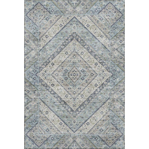 Mayfield Premium Machine Washable Abstract AMF2195 Sky 10 ft. x 14 ft. Area Rug