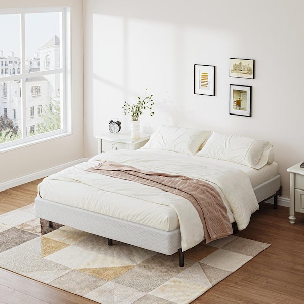 9 in. Queen Size Box Spring with Metal Structure, Mattress Foundation with Frabric Cover, Easy Assembly and No Squeak