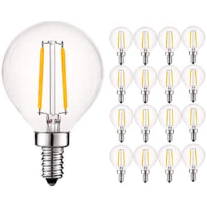 40-Watt Equivalent G16.5 Dimmable Edison LED Bulbs UL Listed 2700K Warm White (16-Pack)