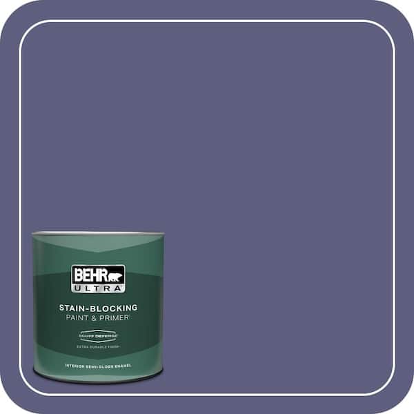 BEHR ULTRA 1 qt. #M550-7 Strong Iris Extra Durable Semi-Gloss Enamel Interior Paint & Primer