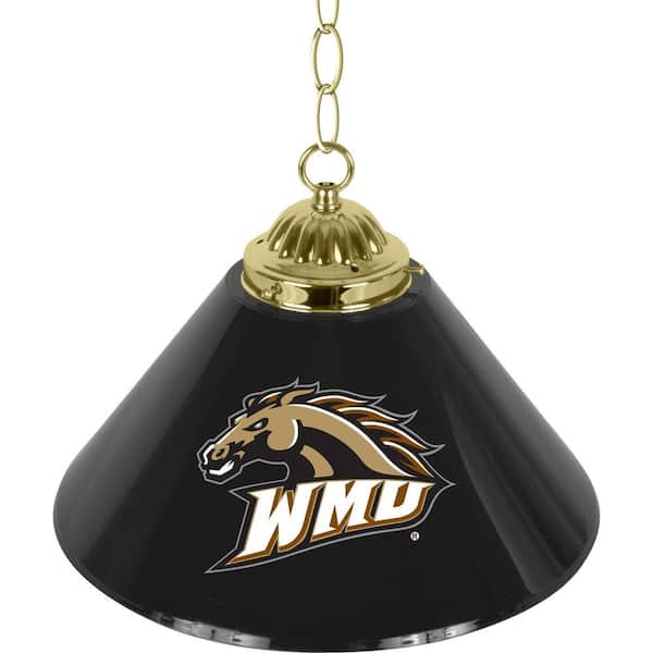 Trademark Western Michigan University 14 in. Single Shade Brass Hanging Lamp