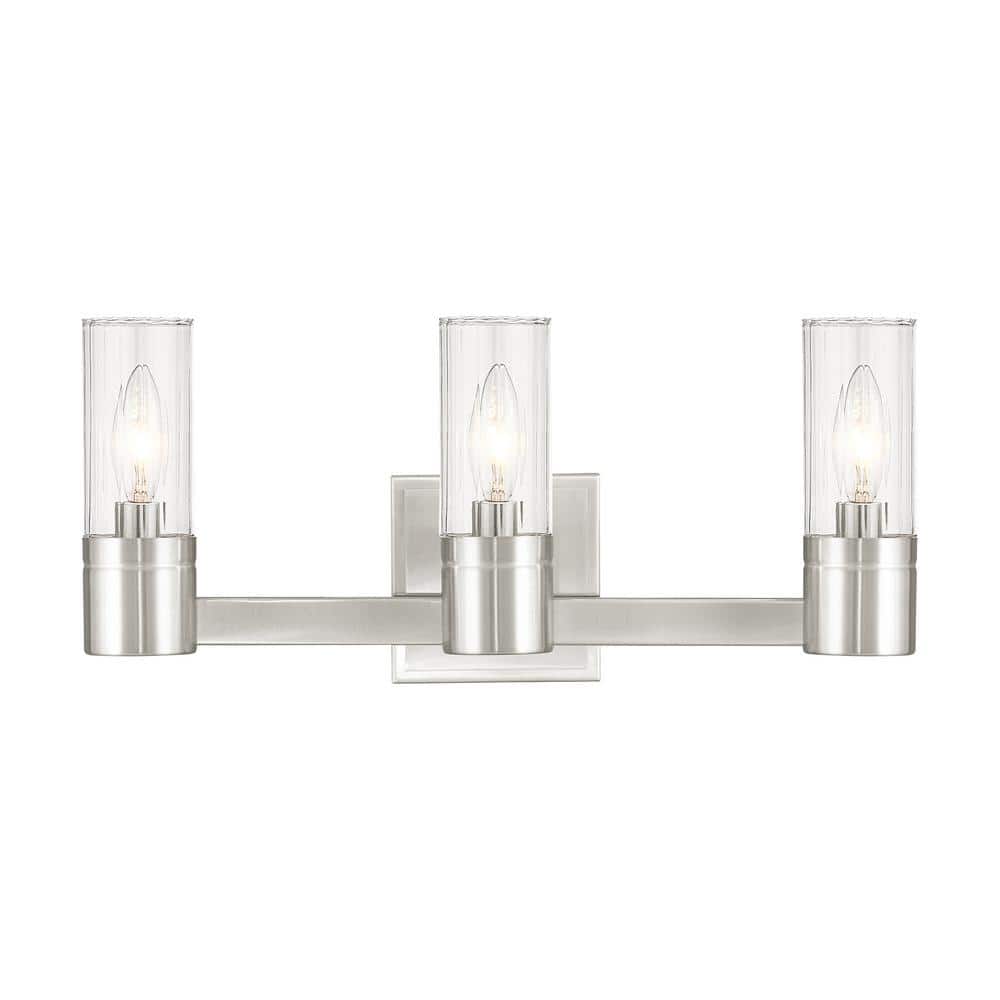 Midtown 3 Light Brushed Nickel Bath Vanity Light price history on PriceWatchPro