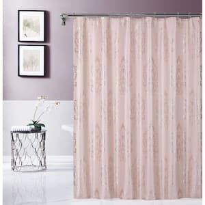 Blush 70" x 72" Majestic Satin Embroidered Shower Curtain