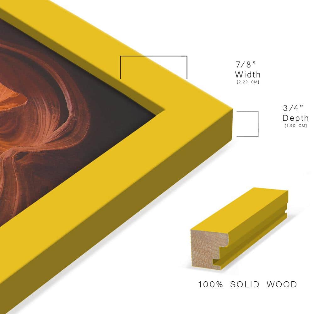 Modern 6" x 8" Yellow Wooden Picture Frame Set