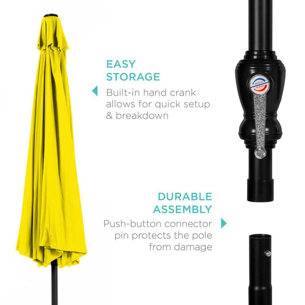 10ft Yellow Steel Market Patio Umbrella with Crank and Tilt