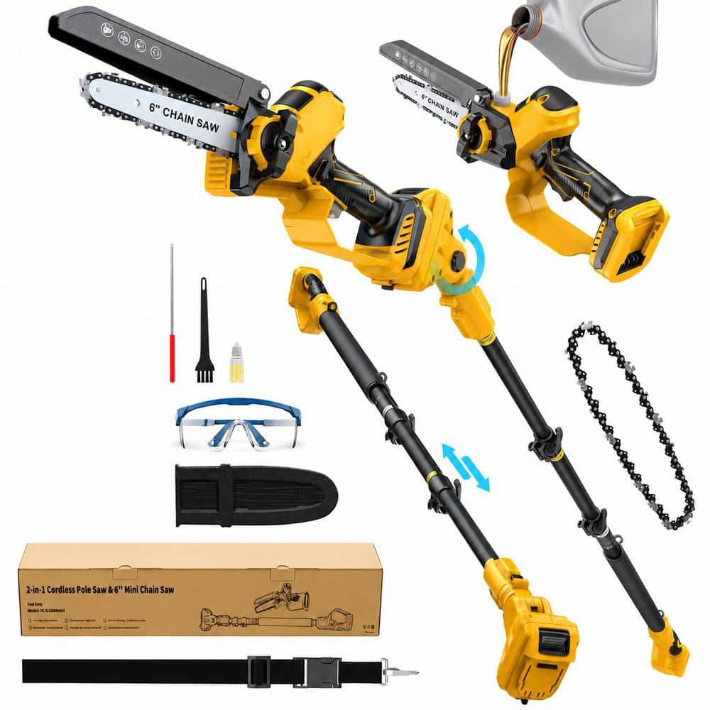 6 in. Steel Blade Pruning Saw Cordless Pole Saw Compatible with Dewalt 20V Battery, 2-in-1 Tree Trimmer price history on PriceWatchPro
