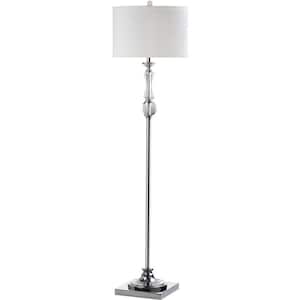 Canterbury 60.25 in. Clear Floor Lamp with Off-White Shade
