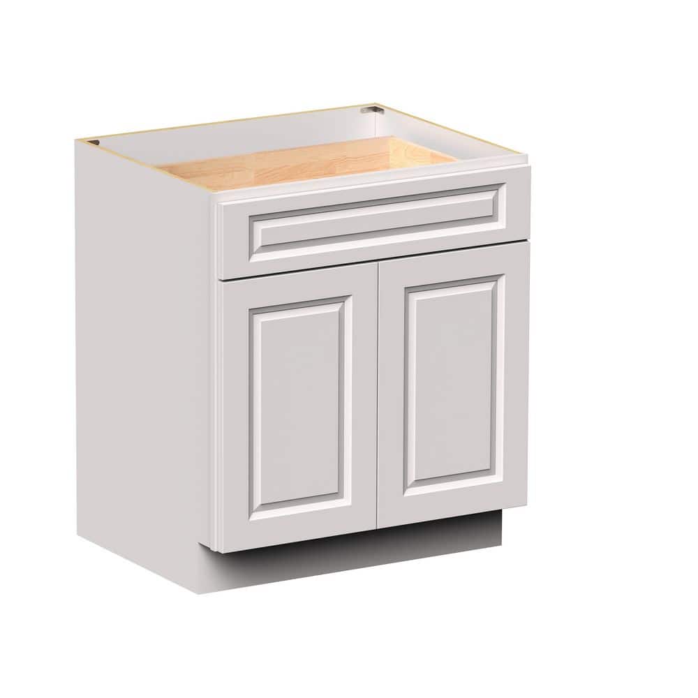 "Raised Panel 30"" W x 24"" D x 34.5"" H Wood Frame Ready to Assemble Base Kitchen Cabinet in Glacier White" price history on PriceWatchPro