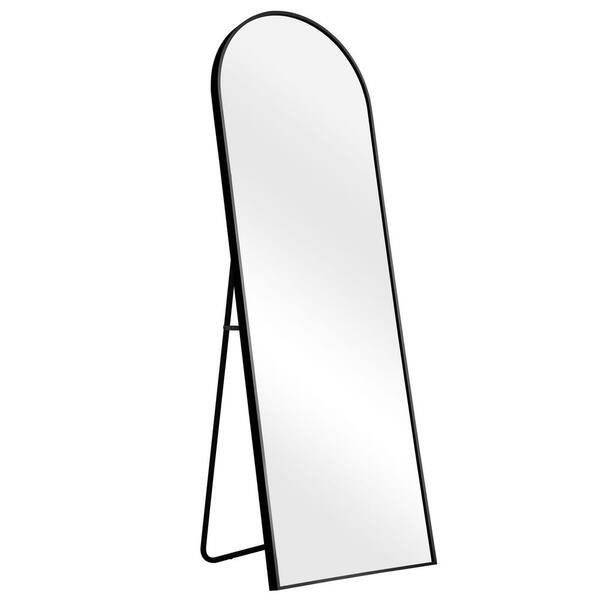 NEUTYPE 19 in. W x 59 in. H Modern Rectangle Framed Black Full Length Standing Mirror SUUSLHJ
