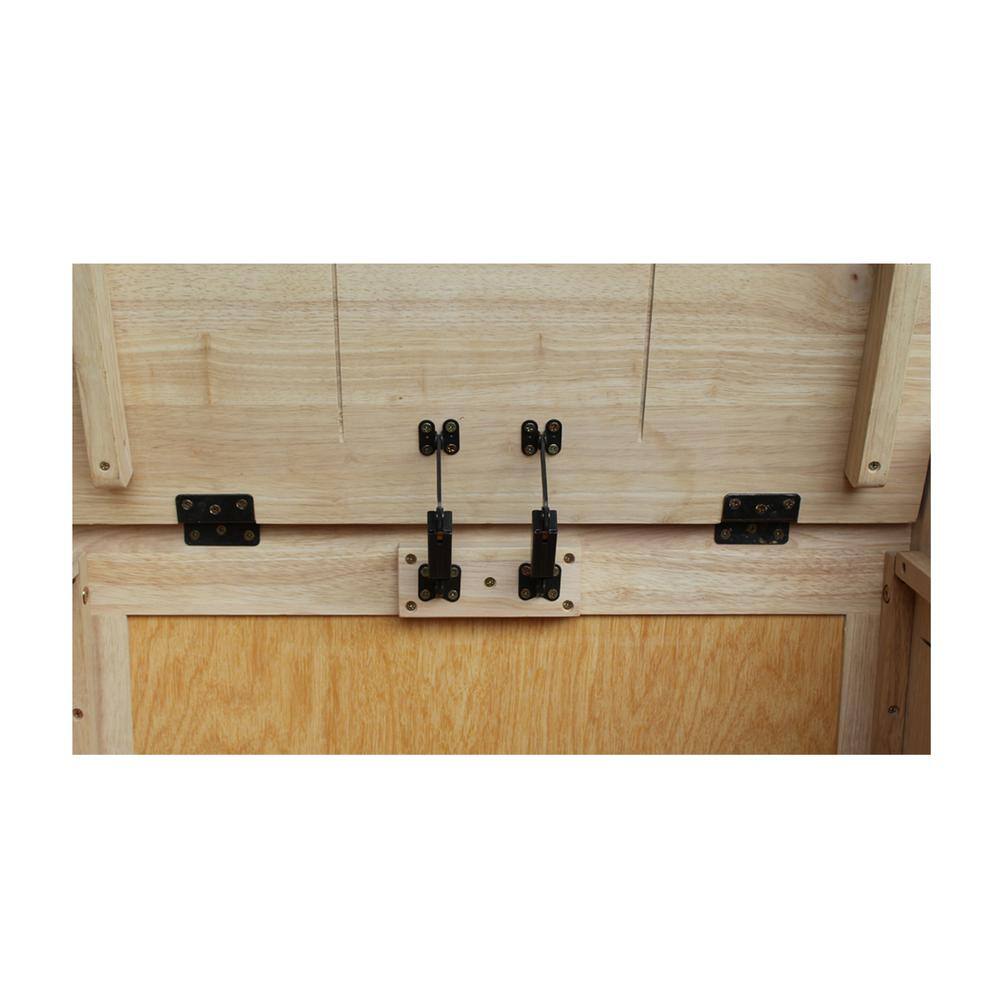 Unfinished Solid Wood 28" Storage Trunk with Safety Hinges