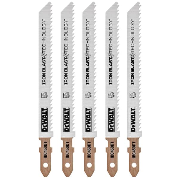 DEWALT 4 in. 10 TPI T-Shank Wood Down Cutting Jig Saw Blade (5-Pack)