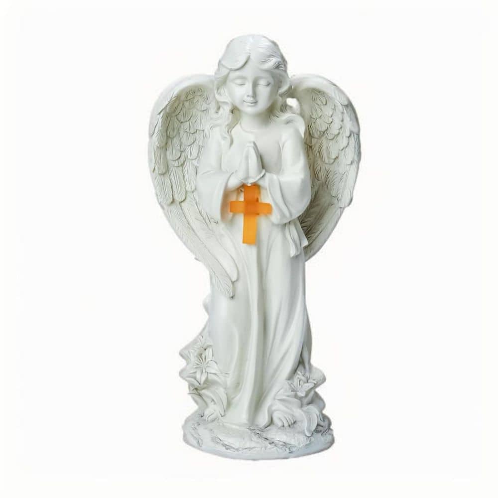 Garden Angel Figurines with Solar Light Cross Angel Statue Outdoor Statues for Garden Lawn Window Sill Yard Decoration price history on PriceWatchPro