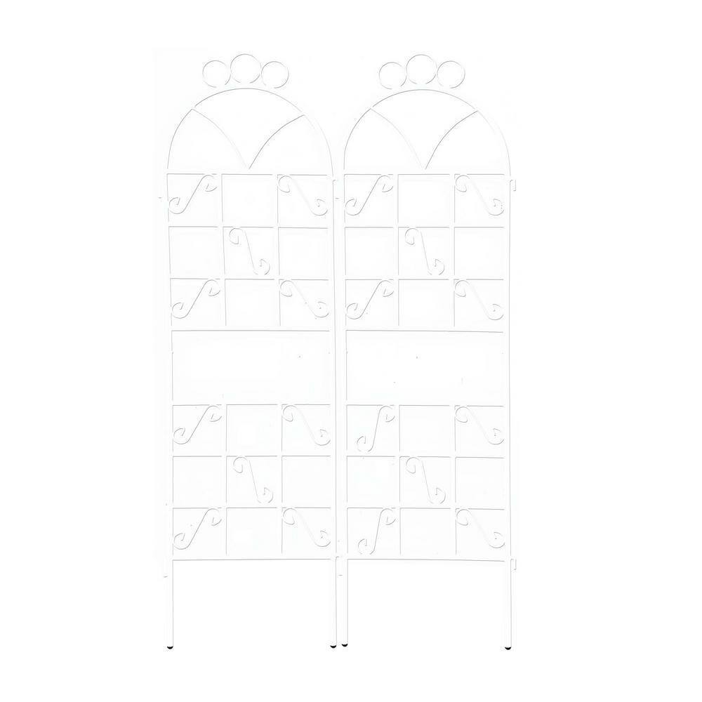 72 in. x 19.6 in. White Iron Garden Trellis Rustproof Trellis for Climbing 