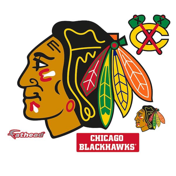 Fathead 38 in. H x 45 in. W Chicago Blackhawks Logo Wall Mural