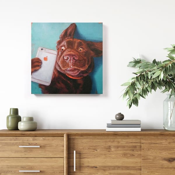 Empire Art Direct Dog Selfie Graphic Art Print on Wrapped Canvas