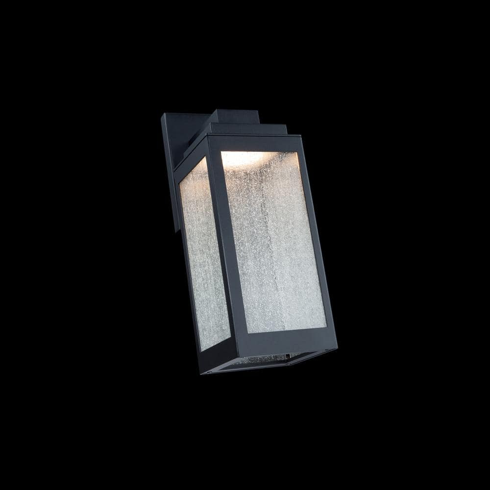 Black Aluminum LED Wall Sconce with Clear Glass Shade