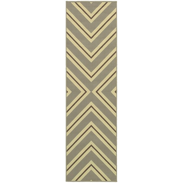 Home Decorators Collection El Matador Grey 2 ft. x 8 ft. Indoor/Outdoor Patio Runner Rug