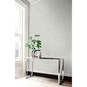 Corsica Weave Metallic Silver and Off-White Faux Paper Strippable Roll (Covers 60.75 sq. ft.)