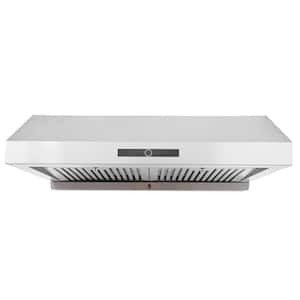 30 in. Ducted Under Cabinet Range Hood with Touch Control Panel in Silver
