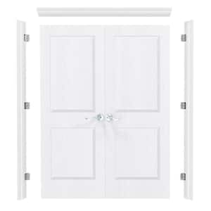 Panel Support Frame TENONER 64 in. x 80 in. 2-Panel Hollow Core Composite White Universal ...