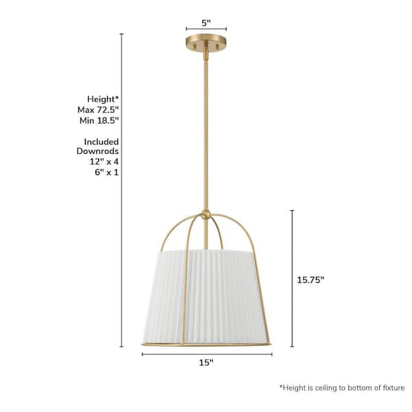 Hunter Fan Company - Hunter Atmore 3 Light Alturas Gold Drum Pendant Lighting for Kitchen