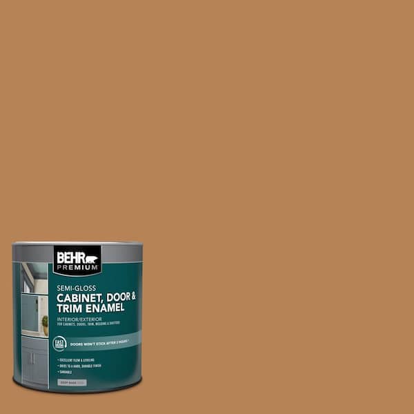 BEHR PREMIUM 1 qt. #S250-5 Roasted Cashew Semi-Gloss Enamel Interior/Exterior Cabinet, Door & Trim Paint