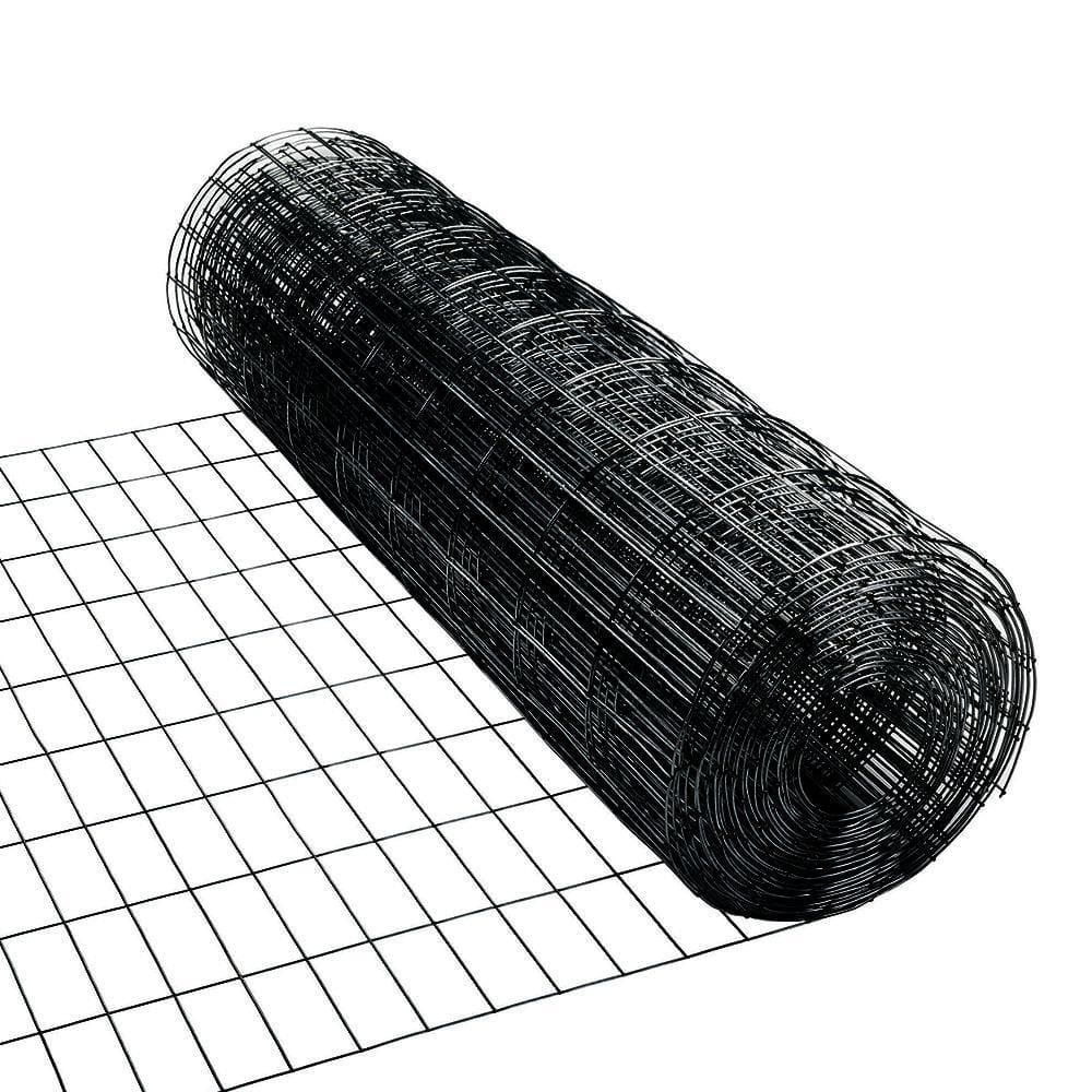 Everbilt 3 ft. x 50 ft. 16-Gauge Black PVC-Coated Welded Wire Garden ...