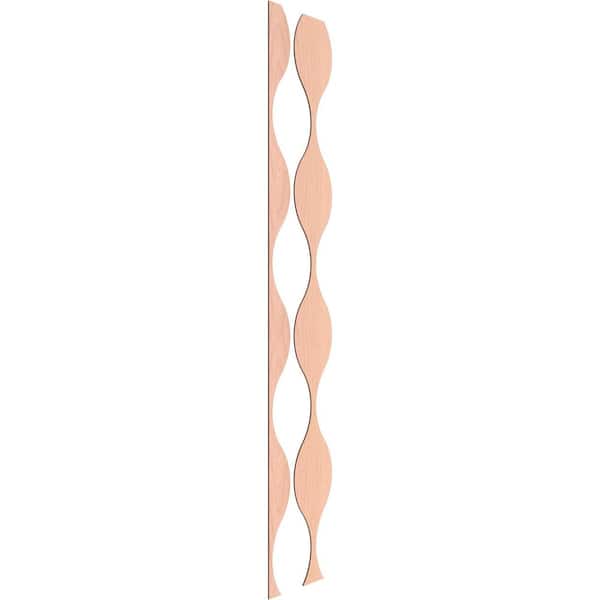 Ekena Millwork Ozark 94 in. H x 0.25 in. W Slatwall Panels in Alder 9-Pack