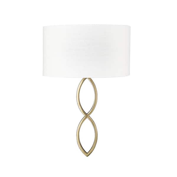 Rylee 12.8 in. 1-Light Vintage Brass Sconce