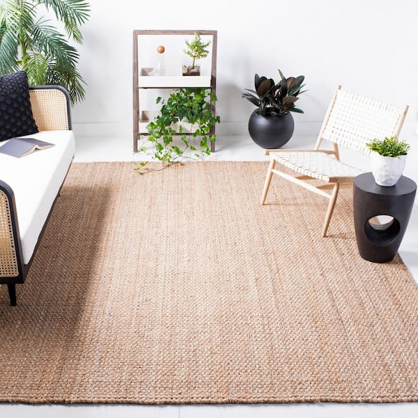 Natural Fiber Beige 11 ft. x 15 ft. Woven Solid Area Rug