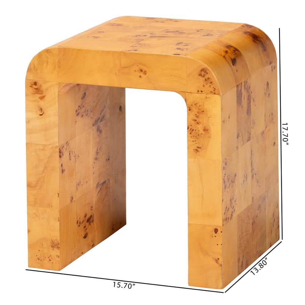 Revelle Light Mappa Burl Wood Rectangular End Table