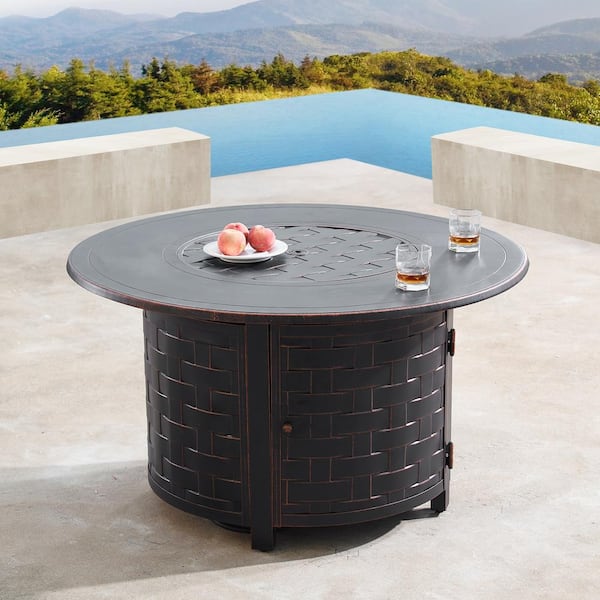 Oakland Living 44 In Round Aluminum, Big Lots Propane Fire Pit