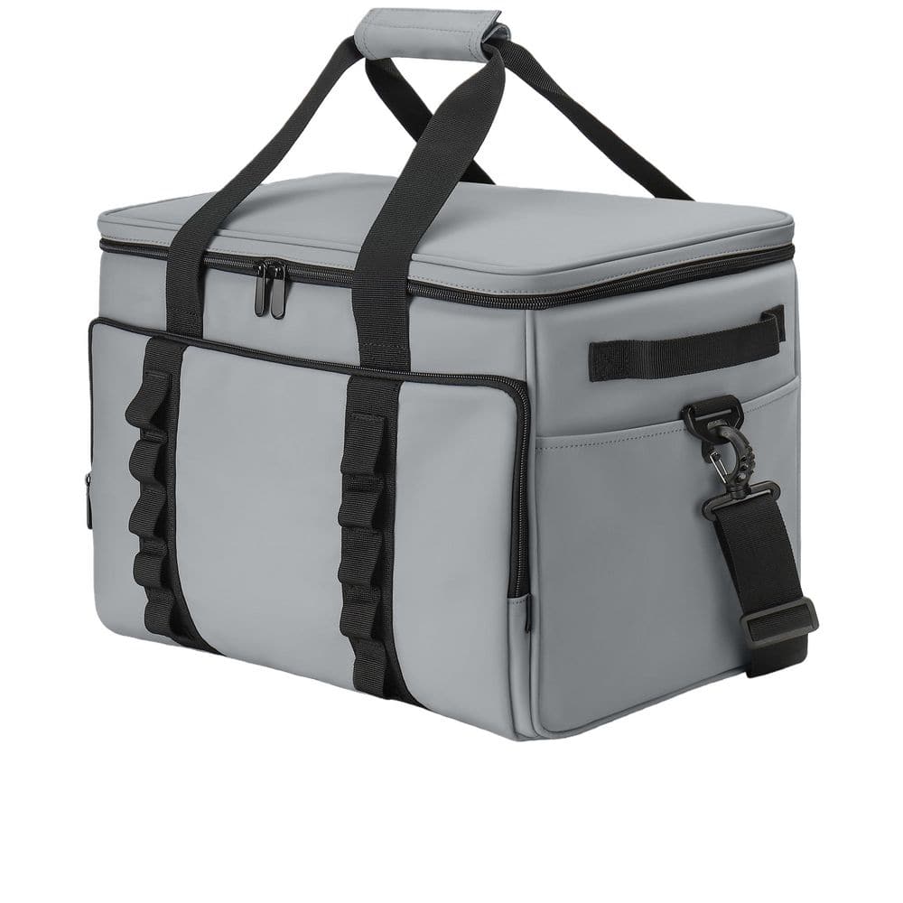 OGETFUUR 33 qt. Gray Soft Insulated Cooler Bag, Collapsible Large