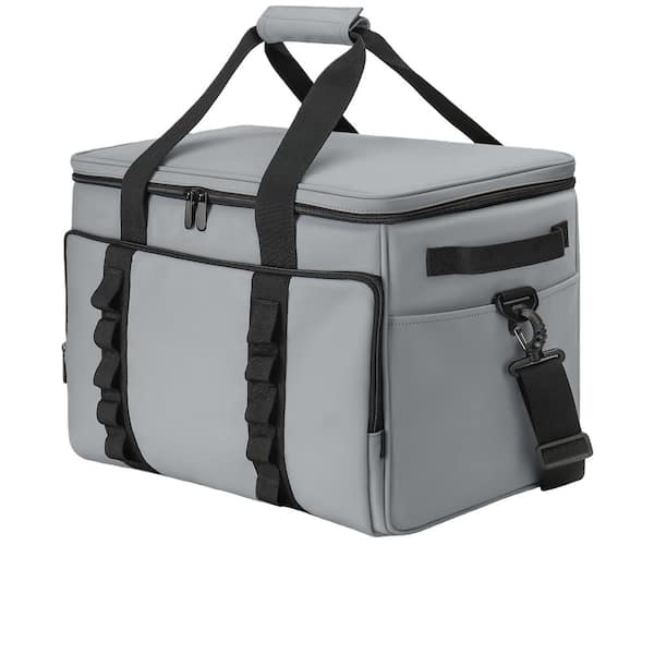 33 qt. Gray Soft Insulated Cooler Bag, Collapsible Large Travel Coolers Soft Sided Coolers Ice Chest, Leakproof
