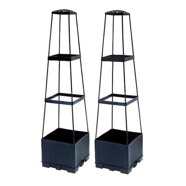Black 44.8 in Plastic Trellis, 2-Pack