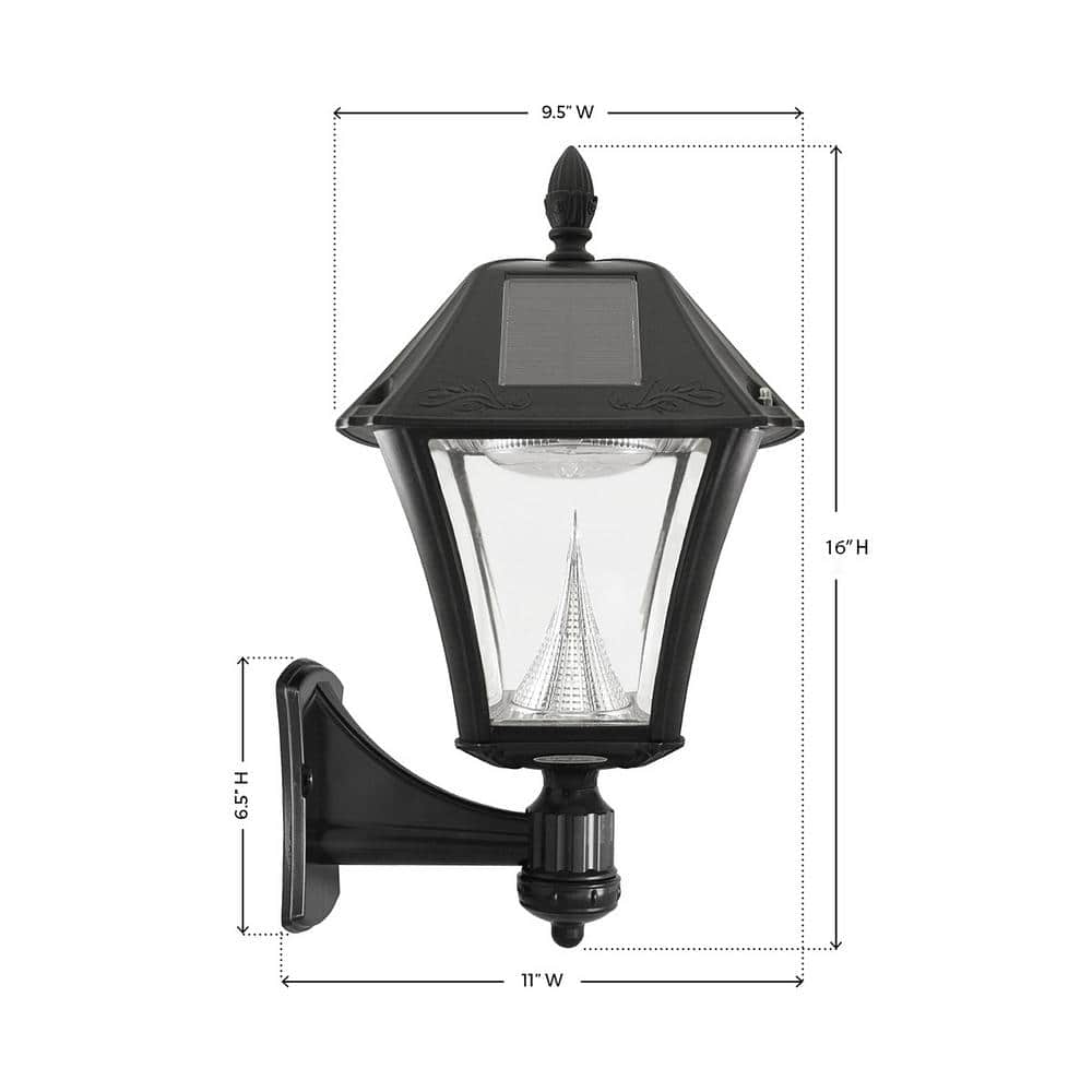 Black Solar Powered LED Dusk to Dawn Lantern Post
