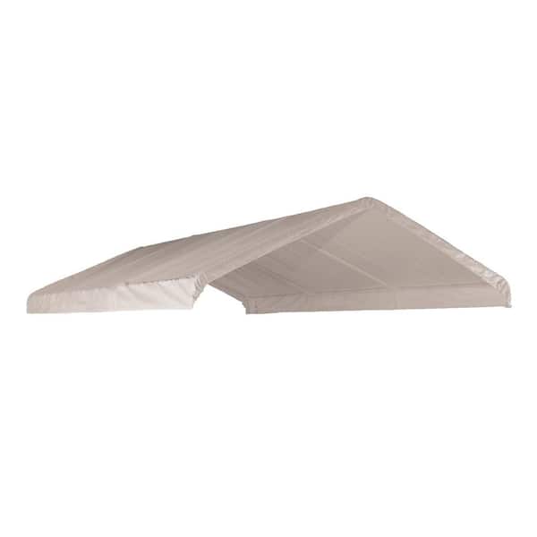 12 ft. W x 20 ft. H Canopy Replacement Cover in White (Fits 2 in. Frame) with Patented Twist-Tie Tension Feature