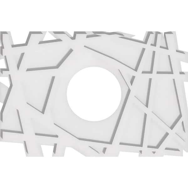 Ekena Millwork 24 in. W x 16 in. H x 7 in. ID x 1 in. P Novo Architectural Grade PVC Contemporary Ceiling Medallion