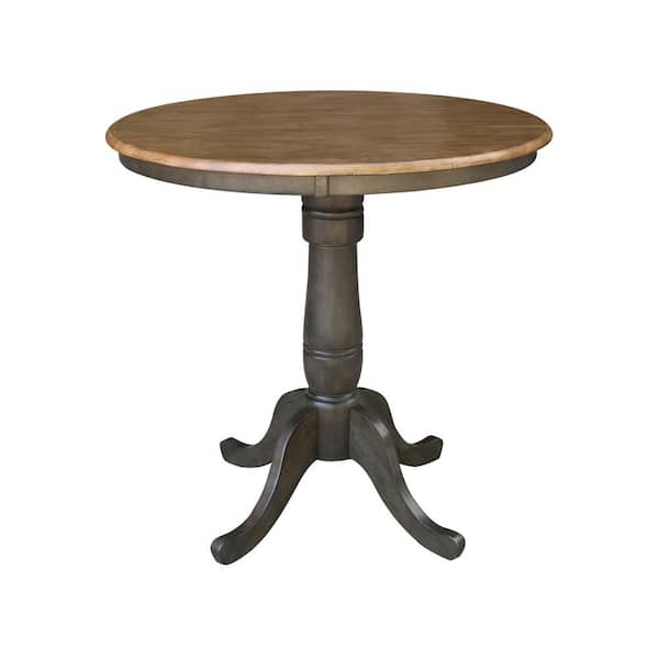 International Concepts Hickory/Coal 36 in. Round Solid Wood Counter Height Dining Table