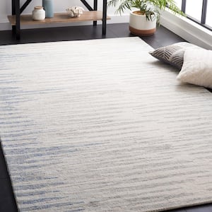 Abstract Ivory/Light Blue 5 ft. x 8 ft. Abstract Striped Area Rug