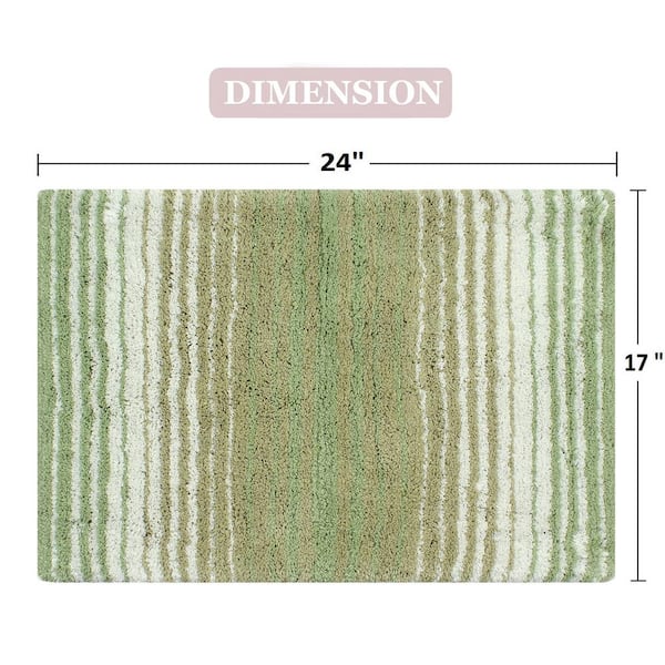 Home Weavers Inc Double Ruffle Collection 17 in. x 24 in. Beige Cotton Bath Rug, Linen