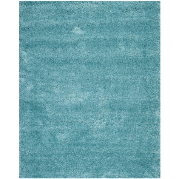 Milan Shag 8 ft. x 10 ft. Aqua Blue Solid Area Rug