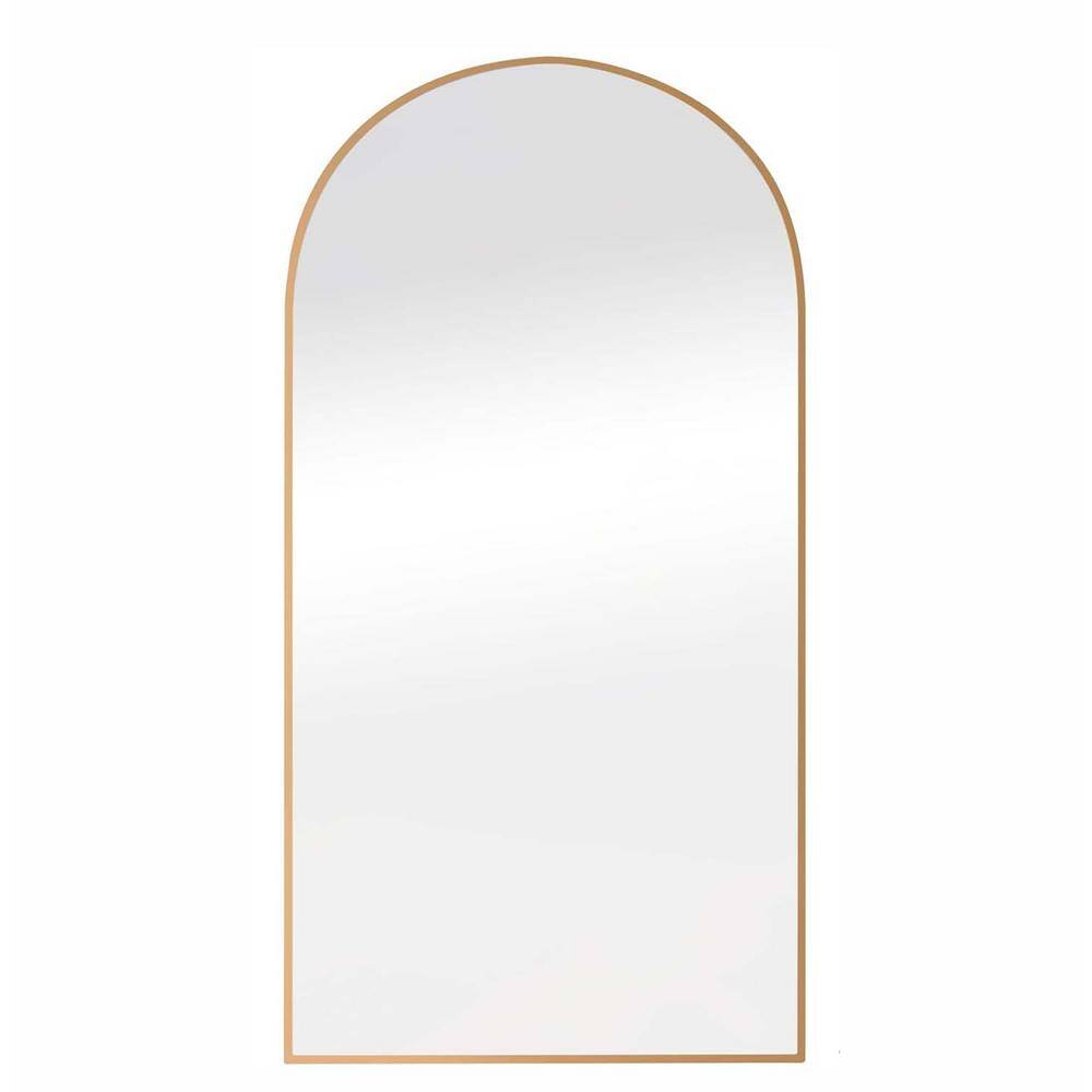 Gold Framed 24 in. W x 70.8 in. H Full Length Mirror, Modern Arch Shape Flo