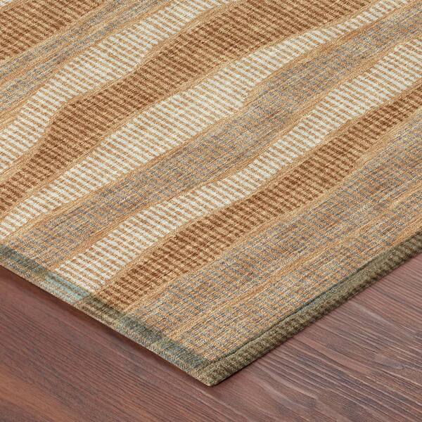 Chantille Machine Washable Indoor/Outdoor Abstract ACN2849 Copper 2 ft. x 7 ft. Runner Rug