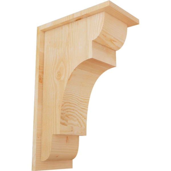 Ekena Millwork 8 in. x 14 in. x 22 in. New Brighton Rough Sawn Douglas Fir Corbel with Backplate