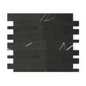 Take Home Sample - Onyxia Black 4 in. x 4 in. Stone Peel and Stick Wall Mosaic Tile (0.11 sq. ft./Each)