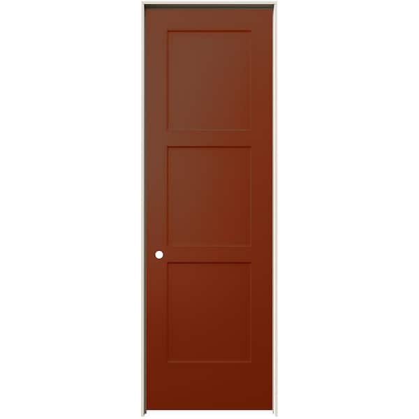 32 in. x 96 in. Birkdale Amaretto Stain Right-Hand Smooth Solid Core Molded Composite Single Prehung Interior Door