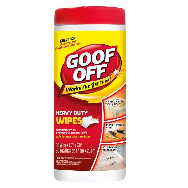 Goof Off 6.7 in. x 7.9 in. Heavy Duty Wipes (30-Count)