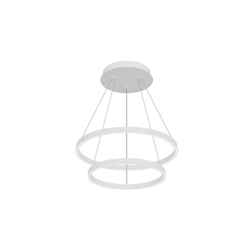 White 24" Dimmable LED Wagon Wheel Chandelier