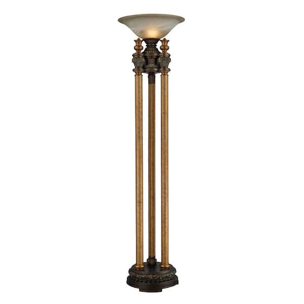 Titan Lighting Athena Torchiere 72 in. Athena Bronze Floor Lamp